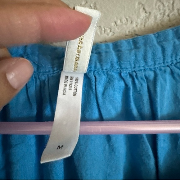 Vix Paula Hermanny Womens Cover Up Tunic  Sz M Cotton Boho Fairy Belted  Blue - Picture 2 of 14